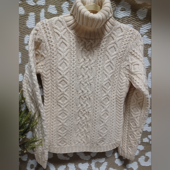 Ralph Lauren Sweaters - Ralph Ralph Lauren Hand Knit Cozy Cable Knit Turtleneck Sweater - Cream